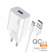 Eco Cargador QC 18W + Cable USB-C - D103B